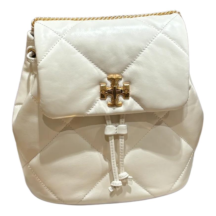 

Tory Burch Kira Quilted Diamond Pattern Metal Hardware Leather Mini Backpack Women Backpack Warm-White 170485-100 Basic Set (Bag+Dust Bag)