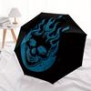 1pc Flame Skull Automatic Open/close Folding Compact Umbrella, 8-Rib Sturdy Canopy, Lightweight Portable, Everyday Use, Gift,040