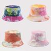 Fashion Summer Double-sided Hat Colorful Graffiti Fisherman Caps Dyeing Bucket Hats  Sunhats Girls LS
