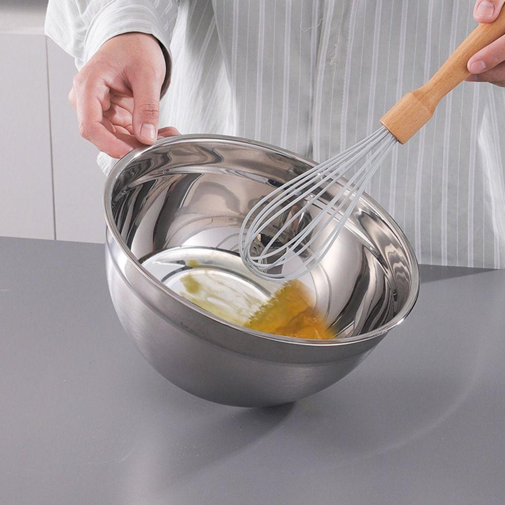 Prepping Mixing Bowls with Lids Stainless Steel Egg Whisking Pan Salad Bowl Set  Kitchen