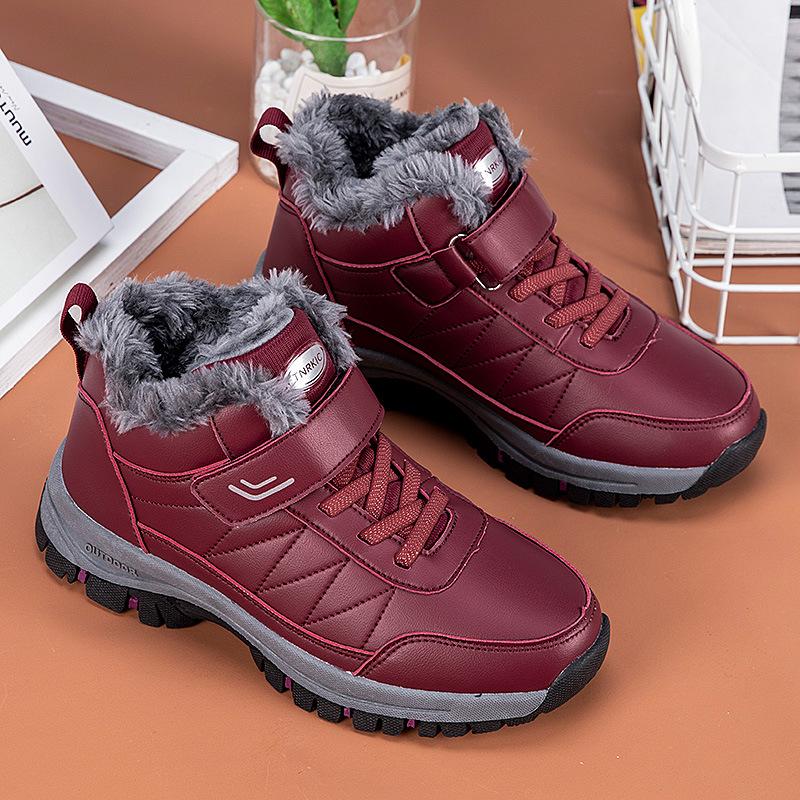 Neue Samt-Verdickte Mittelschaftschuhe Rutschfeste und Abriebfeste Schneestiefel Outdoor-Baumwollschuhe