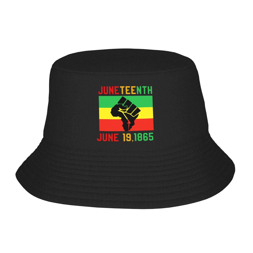 Beach Headwear Juneteenth Day  June th African American Pride Accessories Bucket Hats Unique Unisex  Sun Bob Hats