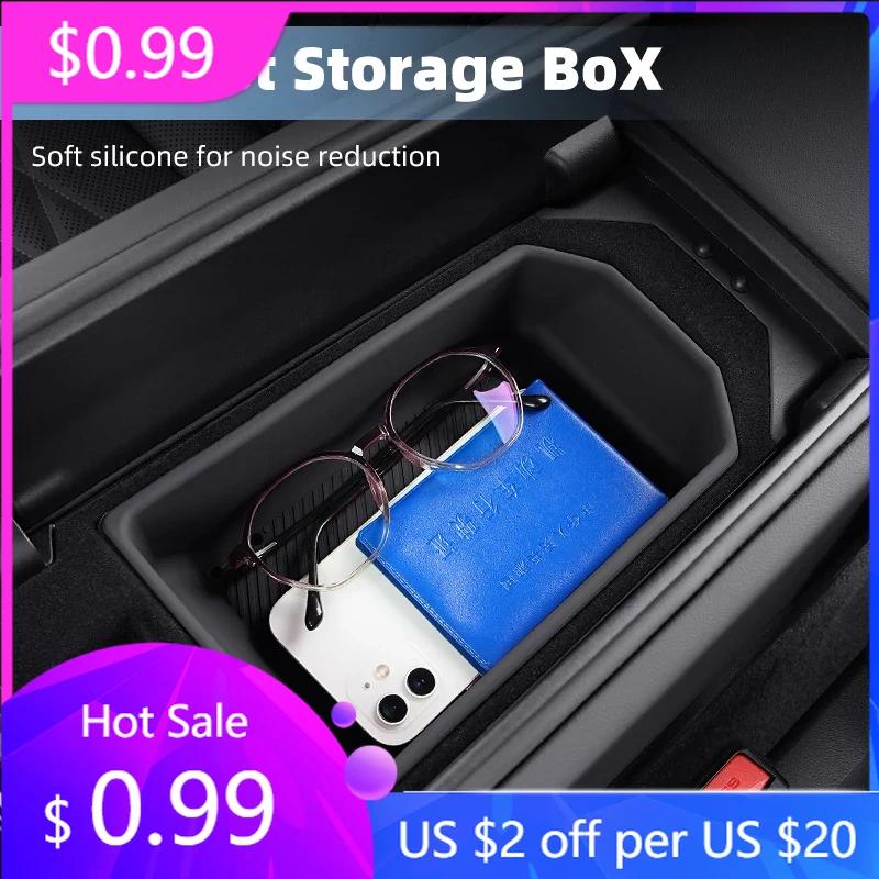 2025 Hot Silicone Car Central Armrest Storage Box Container Holder Tray For BMW 5 Series G60 2024 Auto Interior Decoration Acces