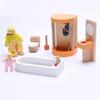 7Pcs/Set Kids Girls Lovely Family Dolls 7 People Play Set Wooden Figures Kit Pretend Gifts for Children House