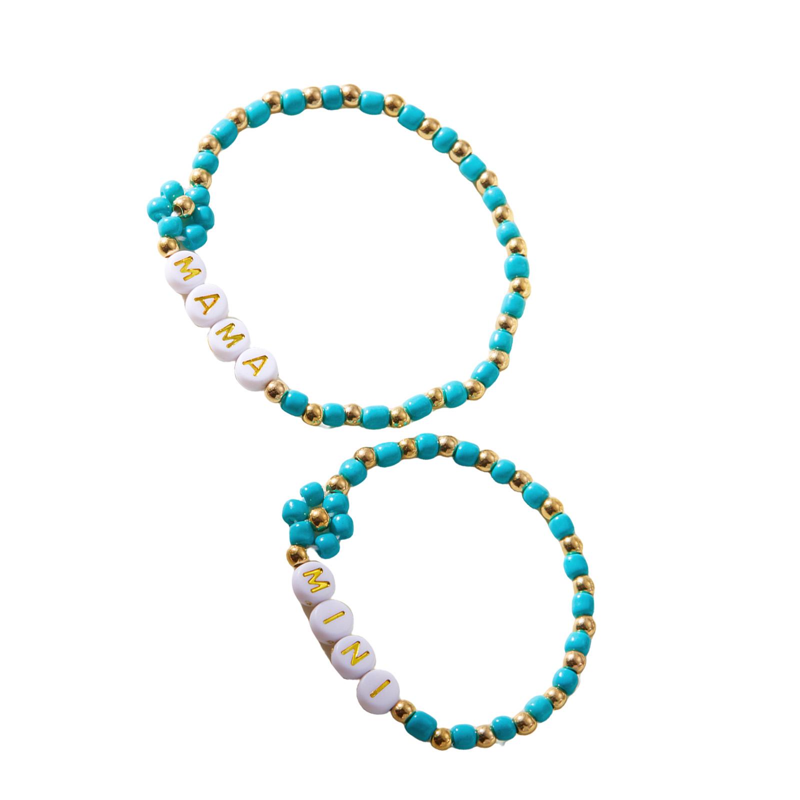 

2Pieces Love Heart Flower Beaded Bracelets Delicate Wrist Chain Accessory Ideal For Mother s Day Celebrations