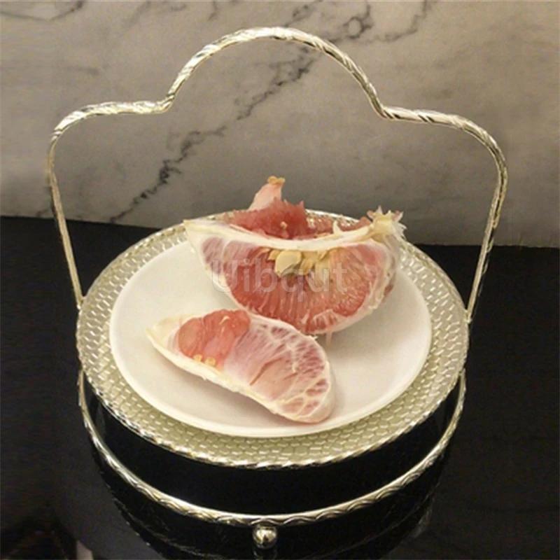 Creative pattern three layer Mini snack rack Fruit plate KTV bar restaurant tableware Cake rack Snack plate Water cube cake rack