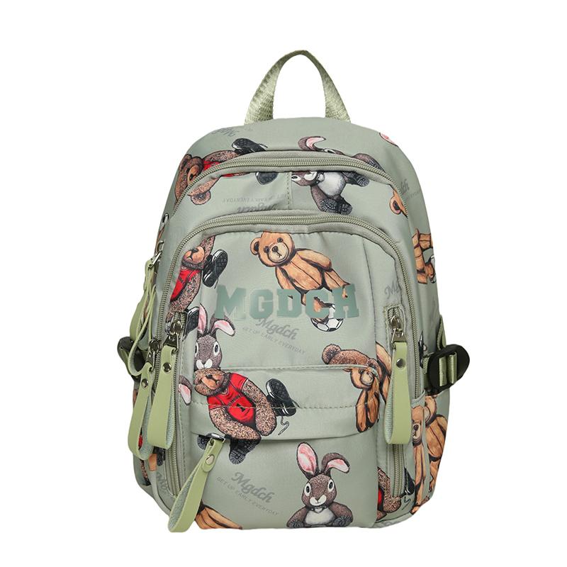 Student Schoolbag Female Bear Print Backpack Graffiti Junior High School Student Small Backpack