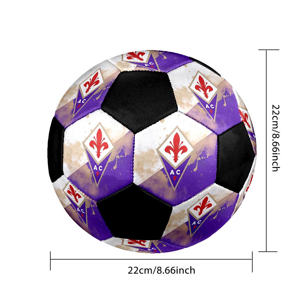 SIZE 5 ACF Fiorentina Soccer Ball Colorful All Ages Machine Stitched PVC Competition Ready Durable High-Bounce