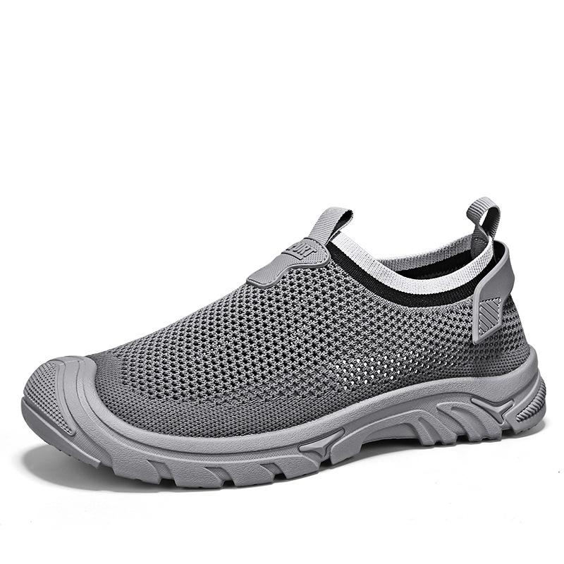 Men's Shoes Summer Breathable Thin Mesh Running Mesh Shoes Men's Casual One-pedal Driving Soft-soled Lightweight Sports Shoes