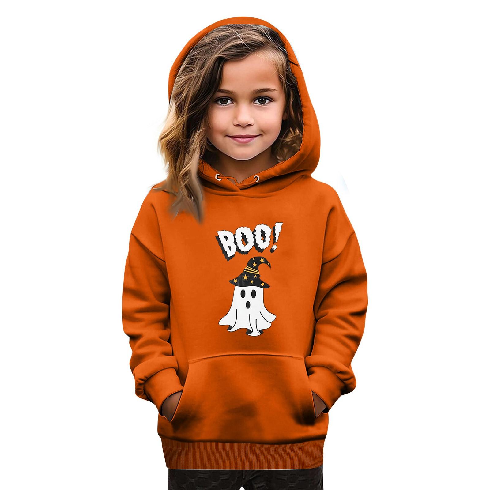 Толстовки для девочек-подростков Худи с длинным рукавом на шнурке Пуловер Милое худи оверсайз День Хэллоуина 160 1536₽