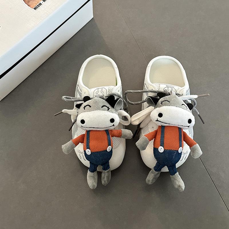 

Милые мультяшные тапочки на толстой подошве, сумка-голова куклы из мультфильма, женские летние новые, крутые тапочки, пляжная обувь 40 бежевый