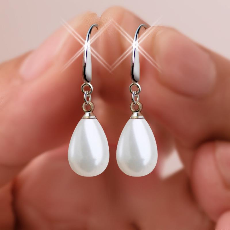 

Серьги из серебра 925 пробы в корейском стиле с красными жемчужинами-капельками