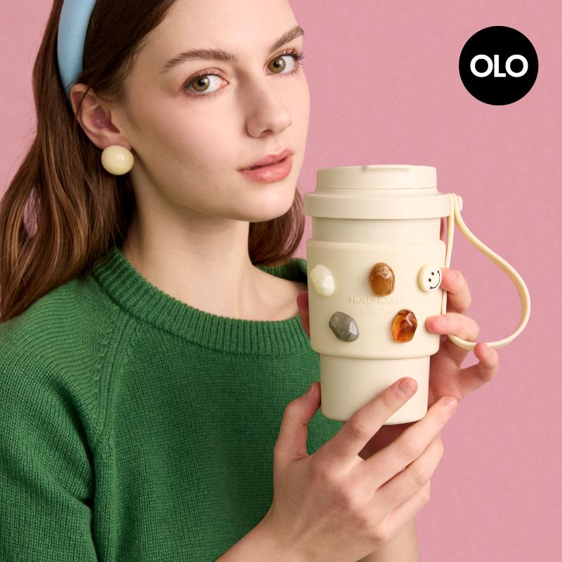 HOLOHOLO Portable Insulated Coffee Cup with Straw