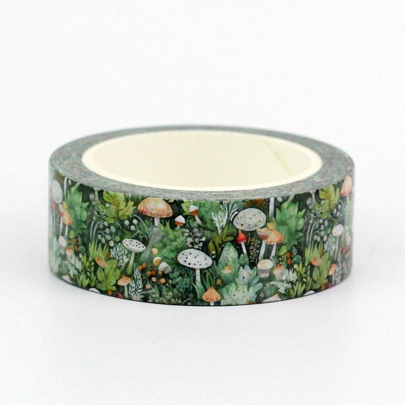 Eco Paper 1pc 10M Decor Mushrooms Flowers Cups Nautical Washi Tape Set for Scrapbooking Journaling Masking Tape Cute Stationery