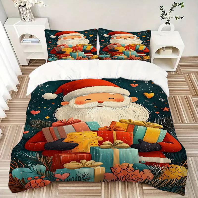 3pcs bedding set Christmas Presents Includes 1 Comforter + 2 Pillowcases, Without Pillow Inserts, Soft Comfortable, Lightweight Breathable,