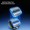 Men'S Convenient Multi-Blade Shaver Effortless Bald Head & Body Hair Grooming For Unisex Washable Shave Clean In One Strok