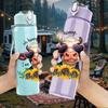 1PC Sunflower Cow Art 750ml Color Plastic Sports Water Bottle Leakproof Flip Straw Lid Suitable for Sports Office Home Use