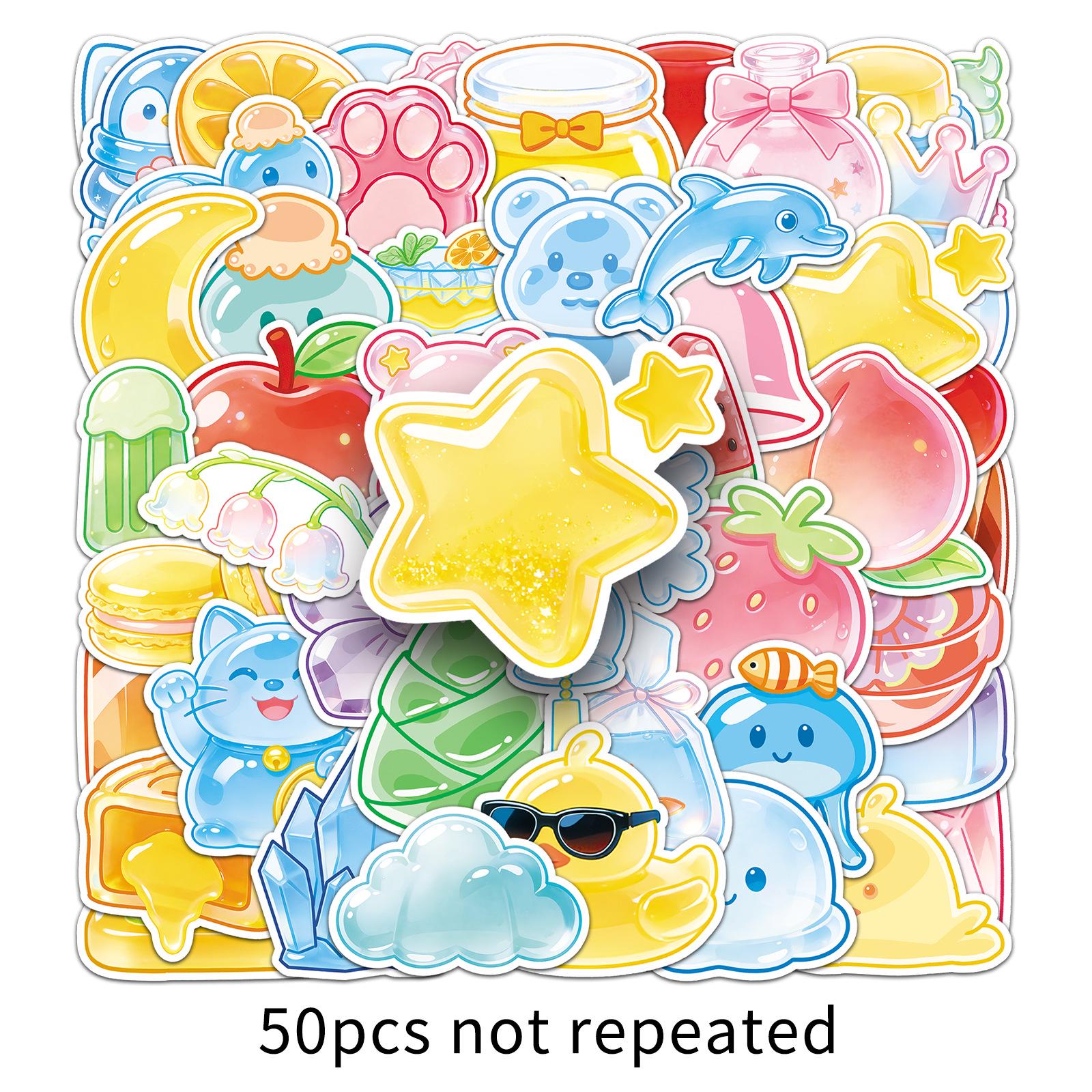 50 Sheets Cute Cartoon Snack Graffiti Stickers for Diary, Suitcase, Stationery, and More.