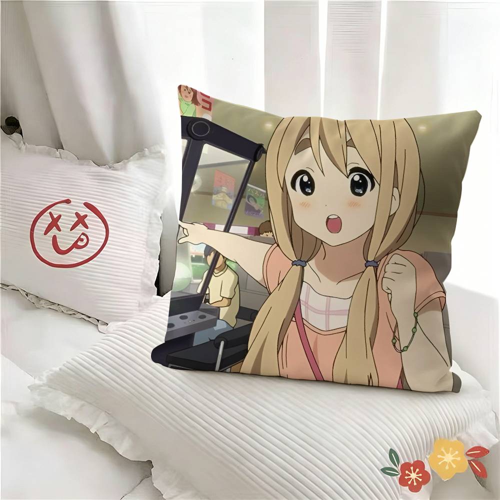 1pc Kawaii Cartoon Yui Mio Azusa Tsumugi Pillow Case Fashion Square Pillowcase Bedroom Sofa Room Ins Decoration Leisure