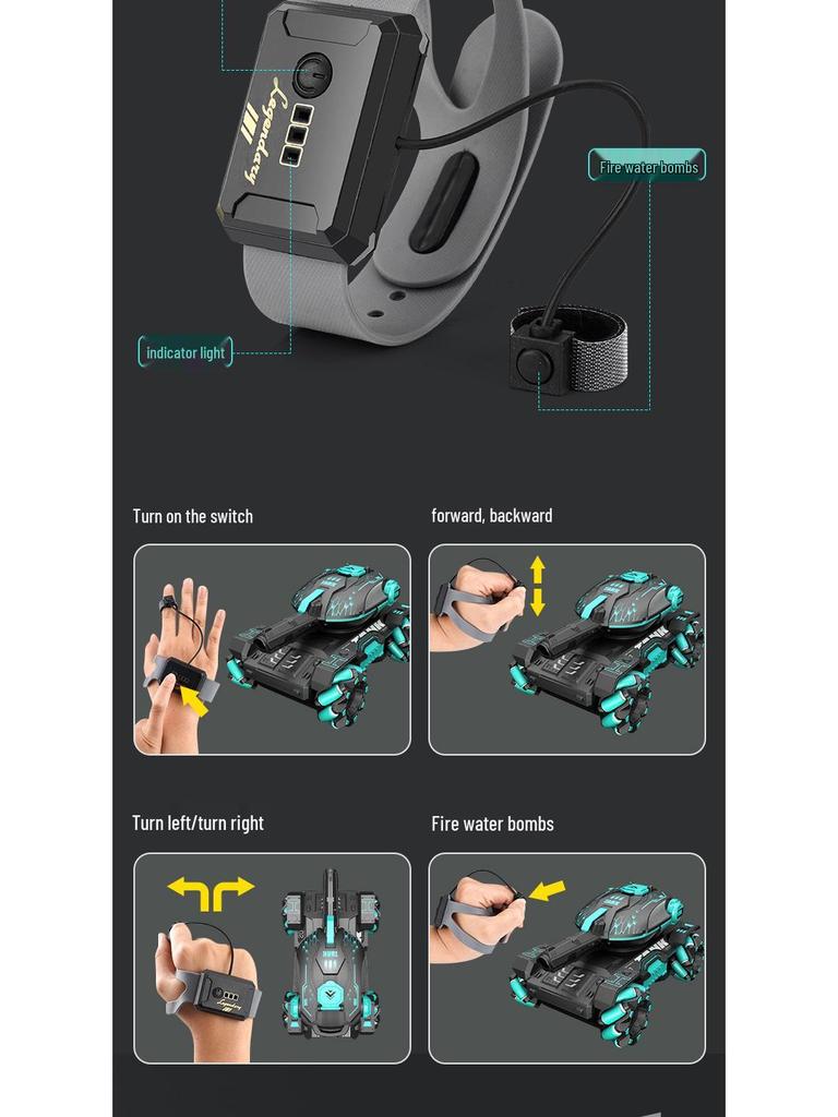 Remote Control Off-road Tank with Gesture Sensing & Water Bomb Launch