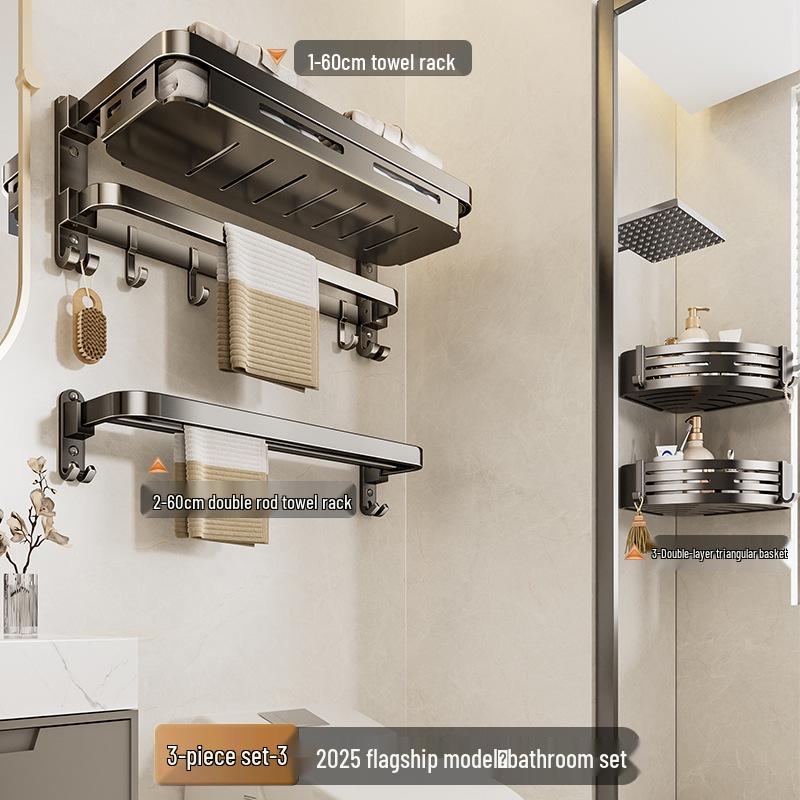 Wandmontierter, faltbarer Badezimmer-Handtuchhalter ohne Bohren