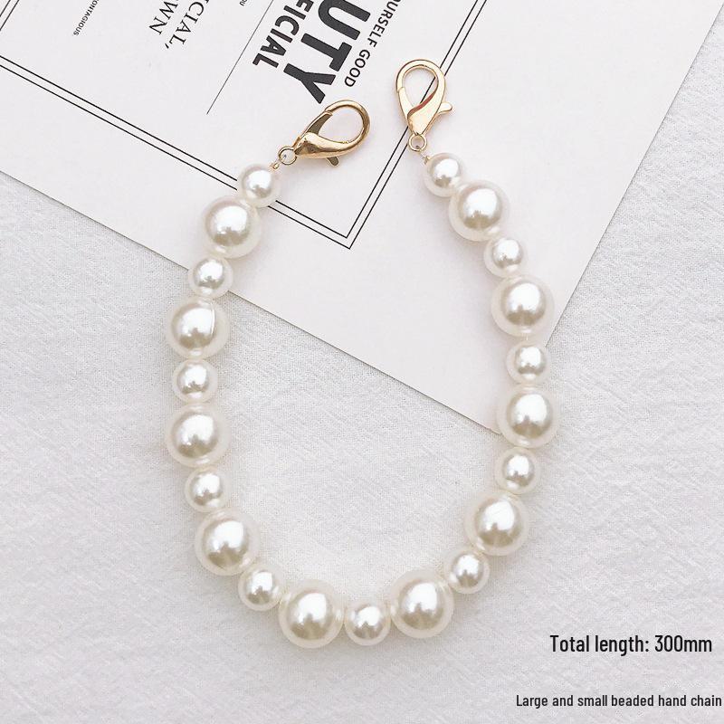 Capa de celular com corrente de pérolas faça você mesmo para mulheres da moda com pingente de cristal antiqueda