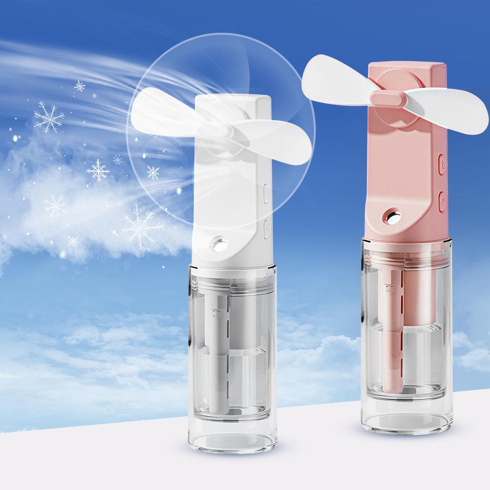 Portable Humidifier Fan Mini Handheld Mist Fan Rechargeable Small Water Spray Hand Fan Mini Face Steamer Fan Summer Cooling Fan