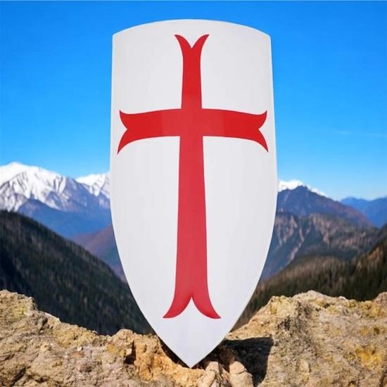 Templar Red Cross Shield Mediaeval Armour Shield Knight Heater Costume