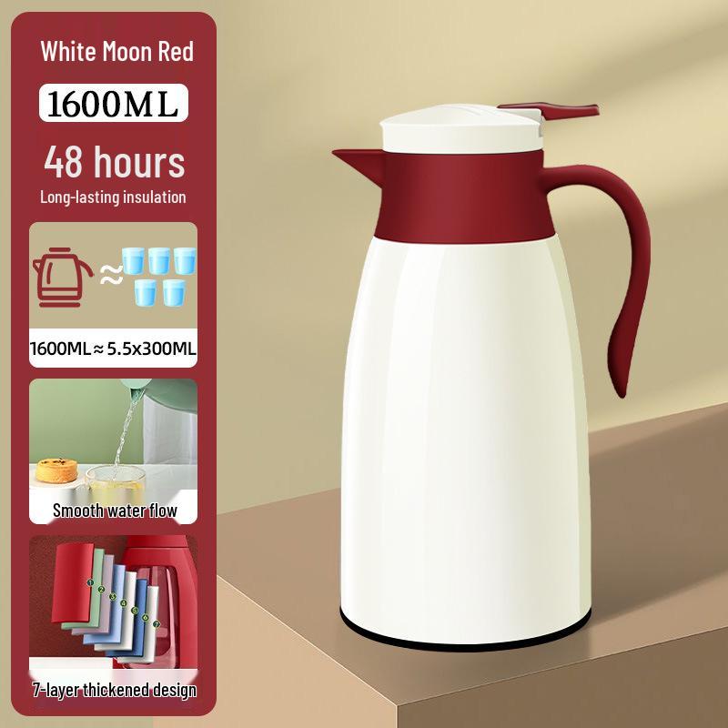 Large Capacity Insulated Glass Liner Thermos: Home, Dorm, Office Hot Water and Tea Pot