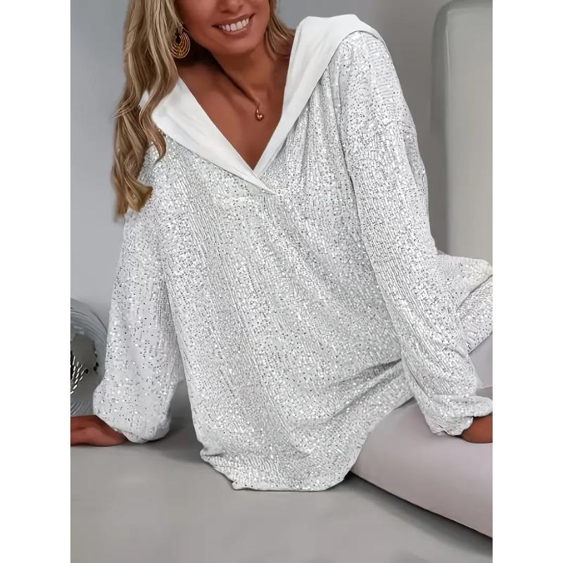 JKASHDK Женская мода повседневные однотонные толстовки с капюшоном и длинным рукавом с принтом XXL белый