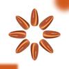 24pcs Autumn Orange Cat Eye Press on Nails Shiny Pure Color Almond Fake Nails Women Wearable Ins Simple Fashion False Nails