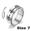 Anxiety Fidget Spinner Rings Carved Words I am Enough Stainless Steel Relaxing Ring for Male Anti Stress Accessories Jewelry