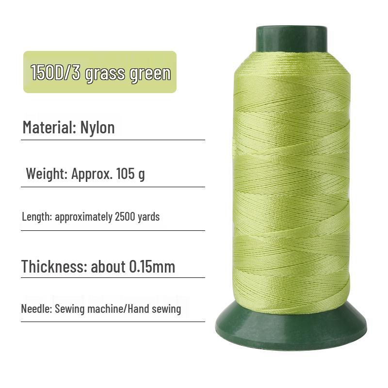 150D/3-Ply High-Strength Mercerized Nylon Thread for Sewing and Leatherwork