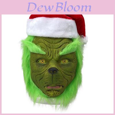 Yaramaz Yeşil Canavar Grinch Maskesi Yılbaşı Şapkası ile Yetişkin Cosplay Eğlencesi İçin