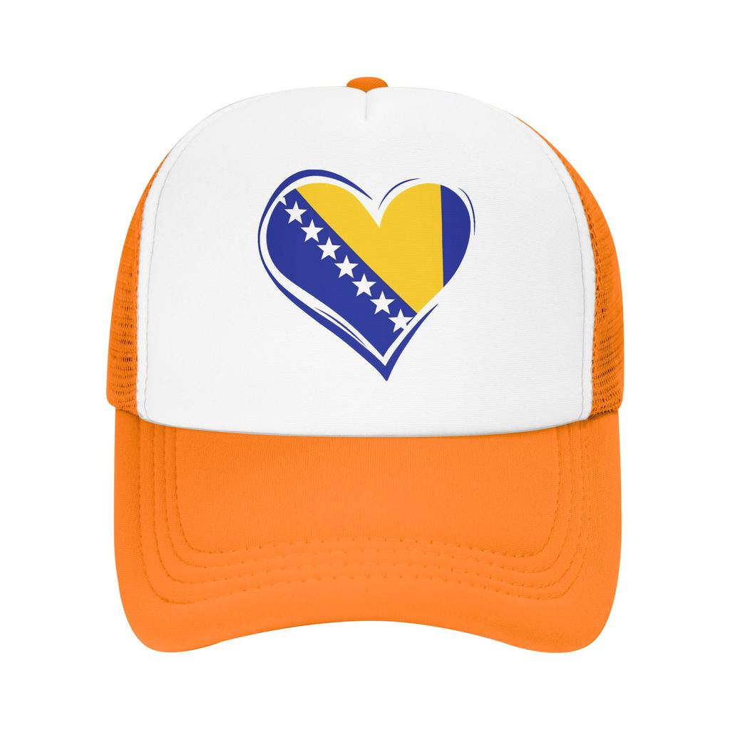 Bosnia and Herzegovina Flag Mesh Baseball Caps Adult Outdoor Trucker Worker Cap  Hat Breathable Summer Trucker Cap