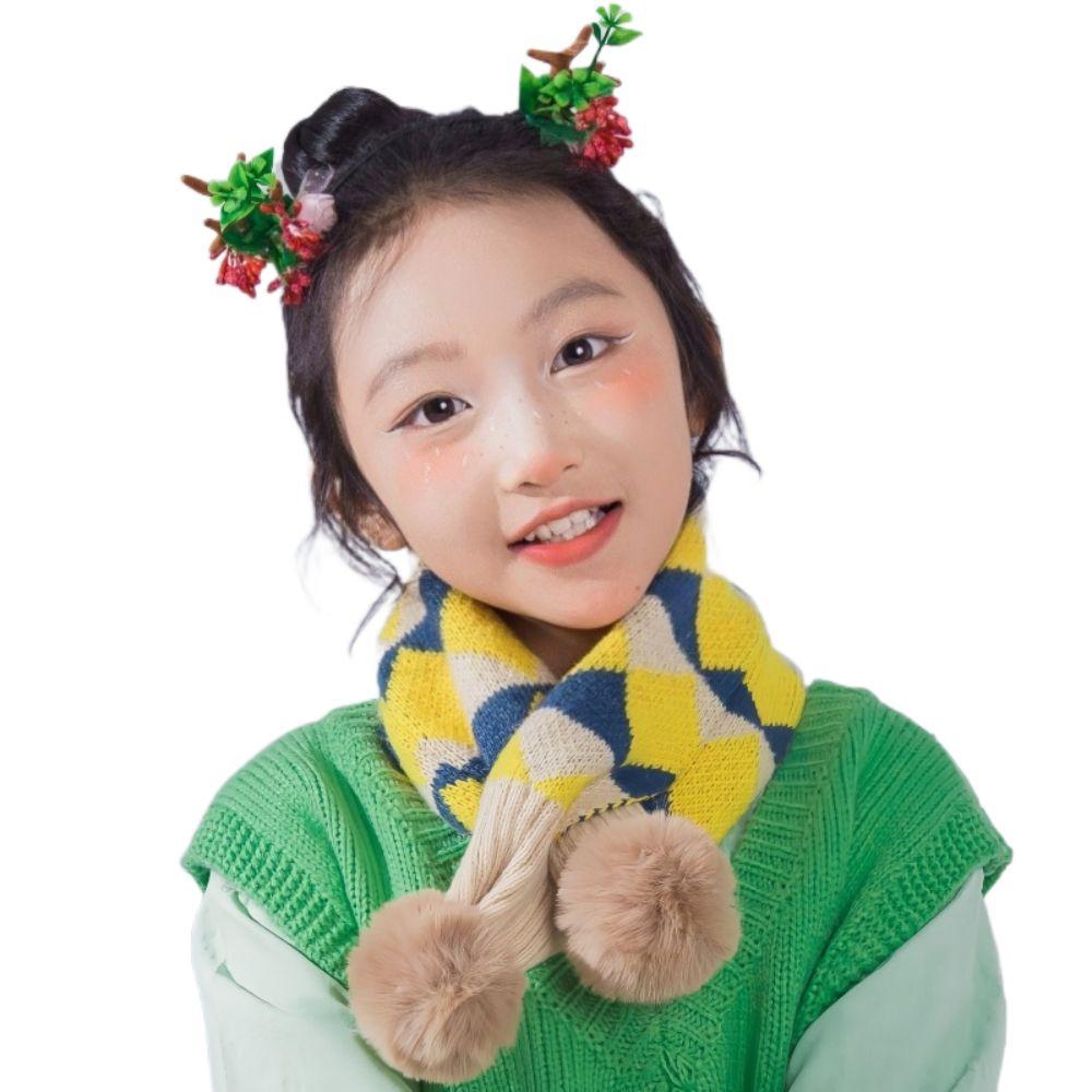 Windproof Boys Girls Knitting Scarf Cartoon Bib Children Kids Winter Scarves  Autumn Winter