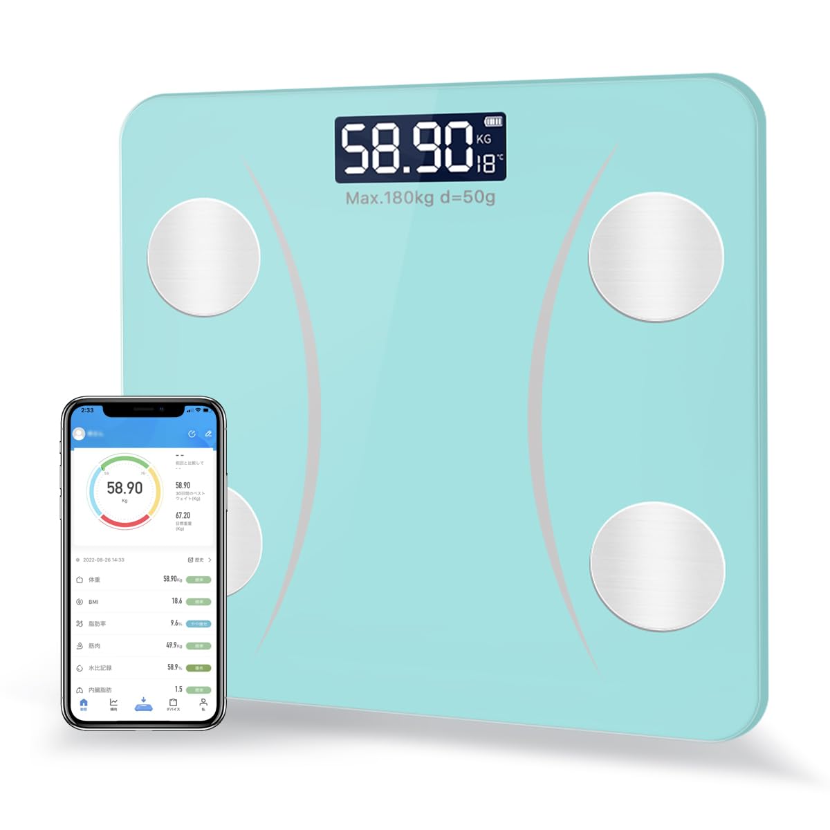 

Weight Scale Bluetooth Body Fat Meter Health Meter 2025 New Bluetooth Weight Scale Smartphone Linked Body Composition Meter High Accuracy Lightweight