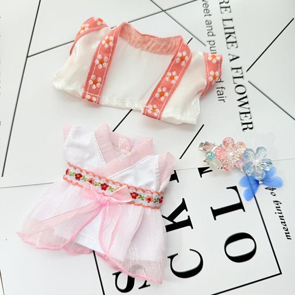 

Шелковый Ханфу Набор одежды для куклы Лабубу в китайском стиле 17 см Плюшевая одежда для кукол Детский подарок Style 2