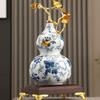 Cloisonné Gourd Ornament: Chinese Ceramic Handicraft for Living Room or Wine Cabinet Decor
