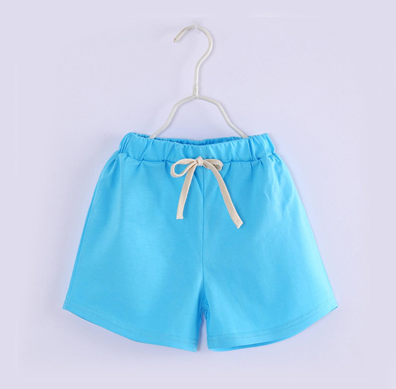 

Детские однотонные шорты - Candy Tone Basic Casual 140 небесно-голубой