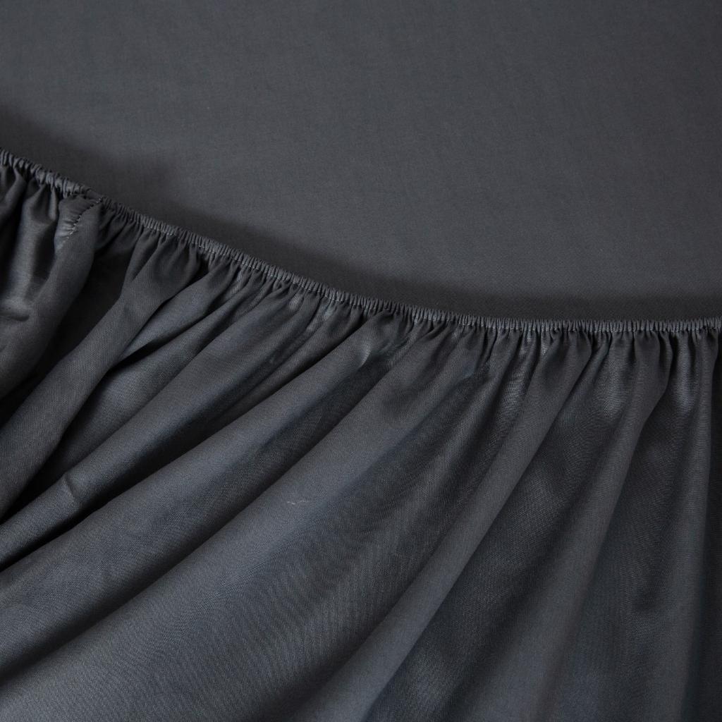 Cotton Fitted Sheet 140x200+25 Dark Gray