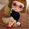 [Kalocac] Blythe Doll 13 Doll Blythe Plush Toy Retro Round Glasses Choice of Stress Reliever Doll Glasses (Black)