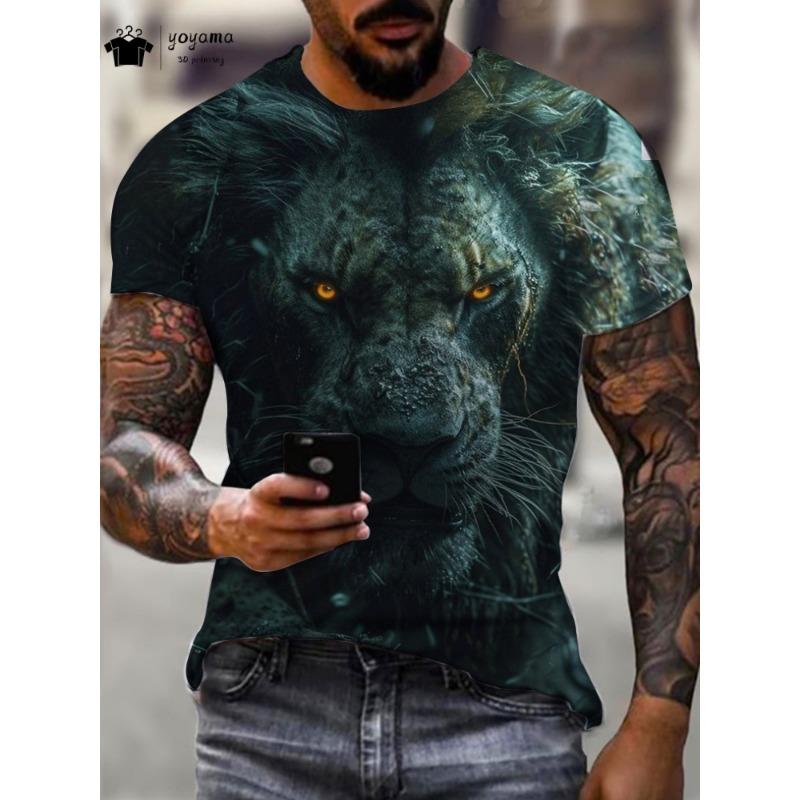 

Tiger pattern T-shirt men s forest sport men s top 5XL
