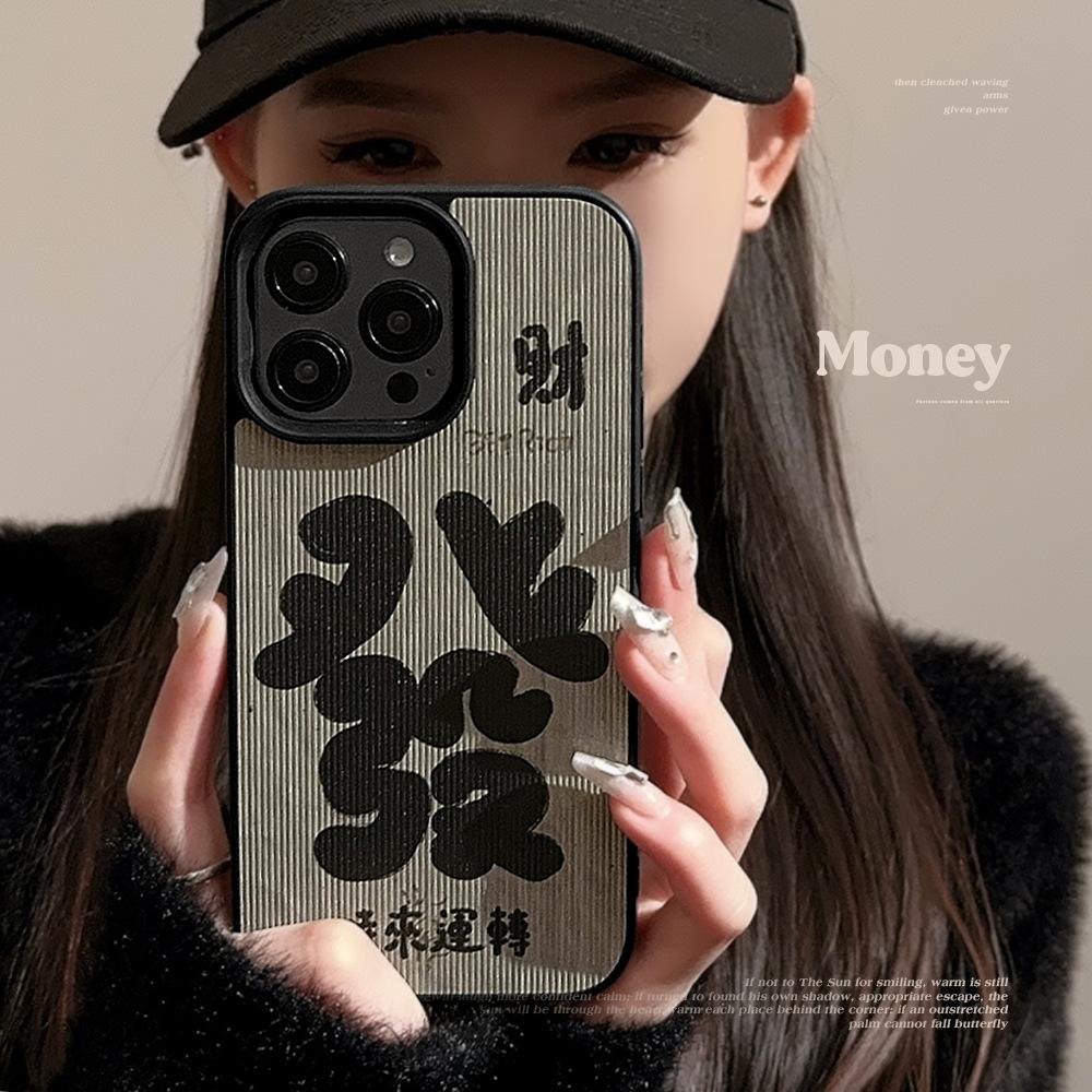 

New Chinese Style Fortune Text 17 Mobile Phone Case for Apple 16 Retro 11 for IPhone 13 Leather 15 Promax Trendy 11 6.1