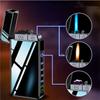 2024 New Metal USB Windproof Lighter Jet Dual Plasma Arc Lighter Gas Electric Rechargeable Lighter Does Not Contain Gas