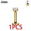 1/5PCS G23 Titanium internal thread Labret Lip Stud Piercing Eyebrow Body Jewelry Nose Ring C rod For Women Septum Piercing