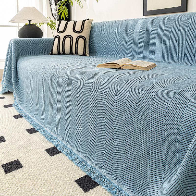 

Простой чехол для дивана с рисунком «елочка», Нескользящий универсальный пылезащитный чехол для подушки, универсальный чехол для дивана Four Seasons 180*130cm