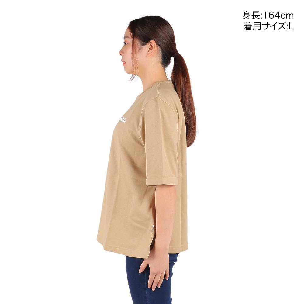 Aigle Official Crew Neck Logo Khaki Women's T-Shirt, ZTFAI40,