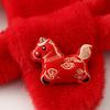 Autumn Winter Children'S Scarf Chinese Style Zodiac Animals Red Scarf Cartoon Pony Plush Neck Warm Scarves New Year Gift