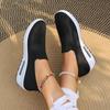 Women New Foreign Trade Wholesale Mom Shoes, Breathable Fly-knit Slip-on Platform Height-increasing Soft Sole Casual Sneakers